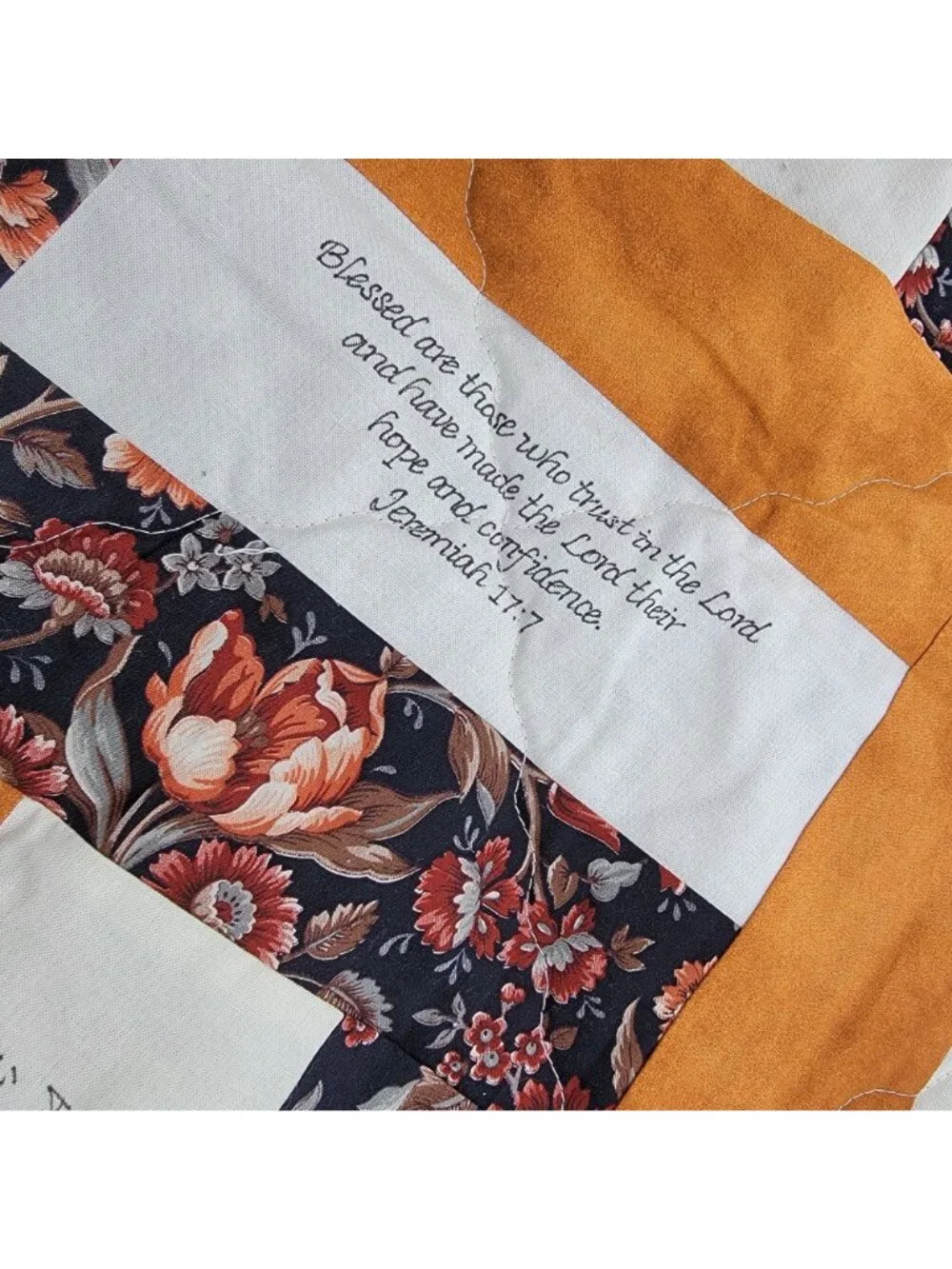 Handmade Christian Scripture Quilt With Cross Bible Verses 55
